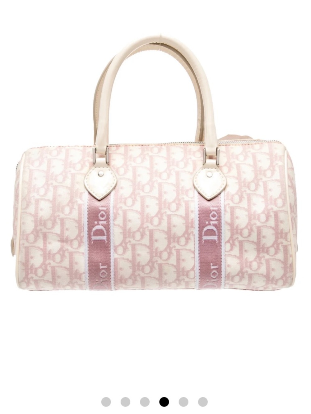 Dior Pink Logo Mini Satchel with Pearl Flower Appliqués - Picture 11 of 12